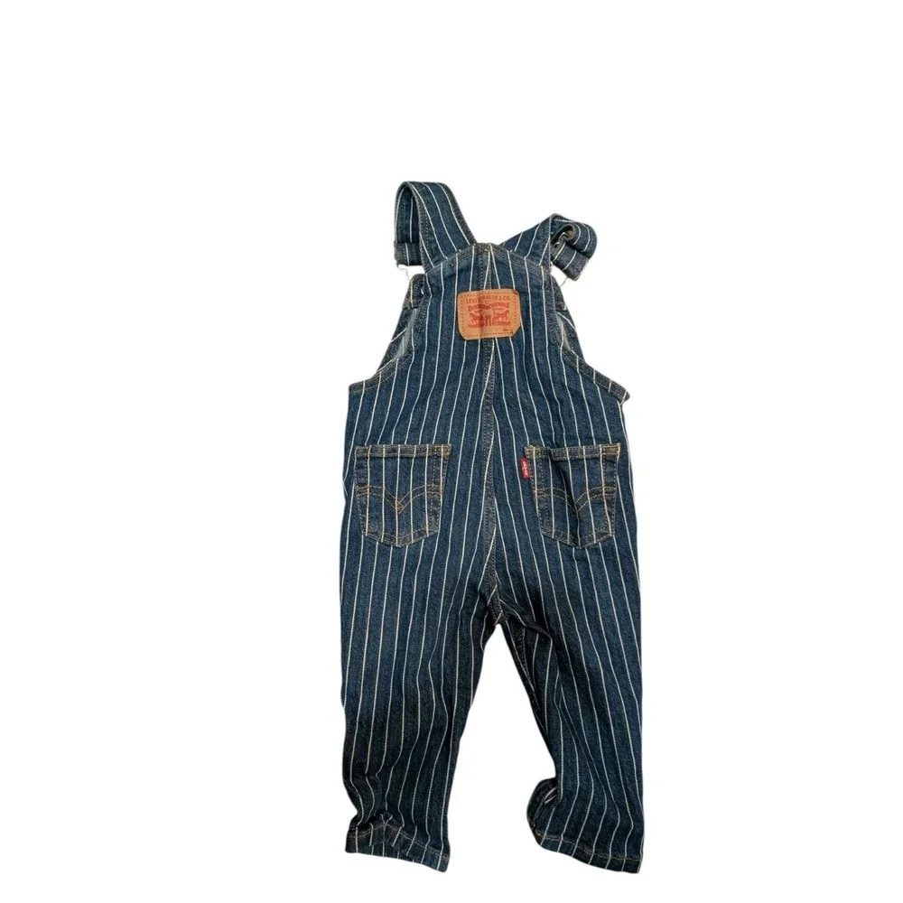 Levi's Baby Overalls Pinstripe Denim‎ Bib Size 12m